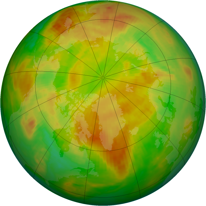 Arctic ozone map for 19 May 1989